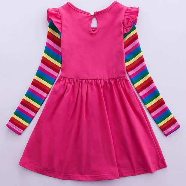 Girls' Unicorn Rainbow Flower Dress Kids' Clothing - DailySale