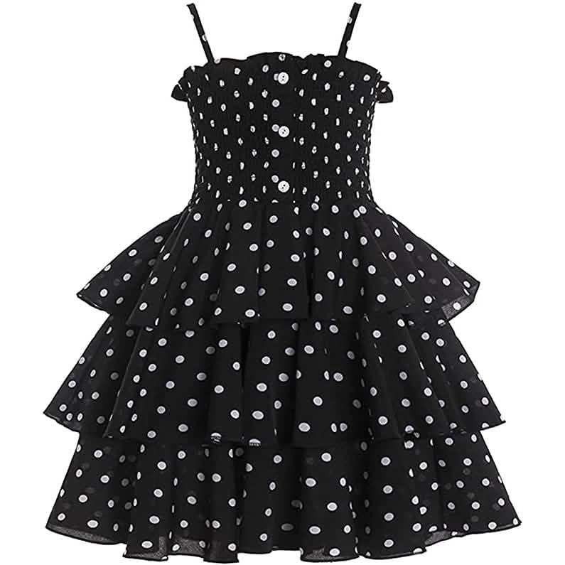 Girl's Wedding Lace Sleeveless Dress Kids' Clothing Black 2-3 T - DailySale
