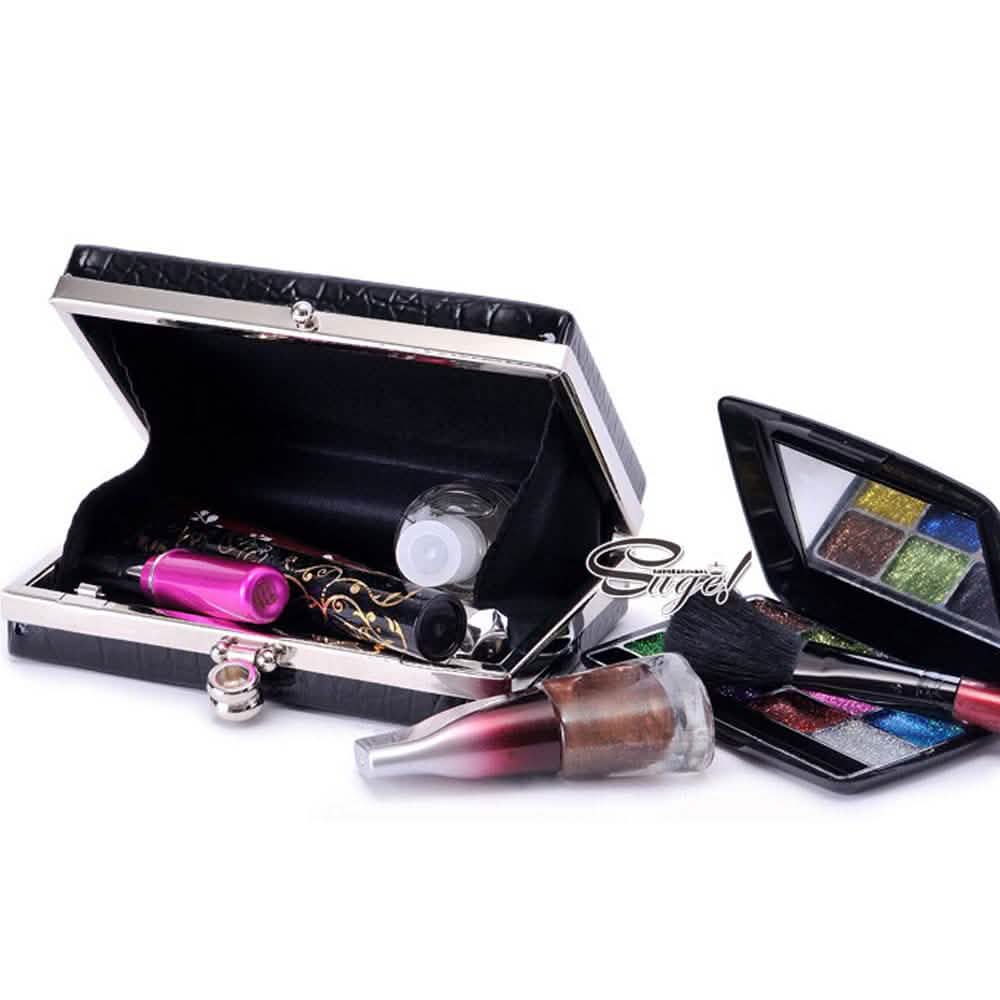 Glambag Shiny Exotic Croc Frame Clutch Bags & Travel - DailySale