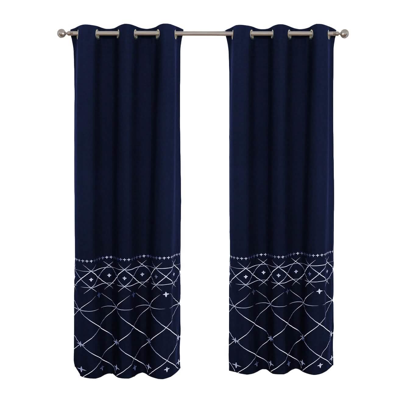 Global Indigo Embroidered Window Panel Pair Furniture & Decor - DailySale