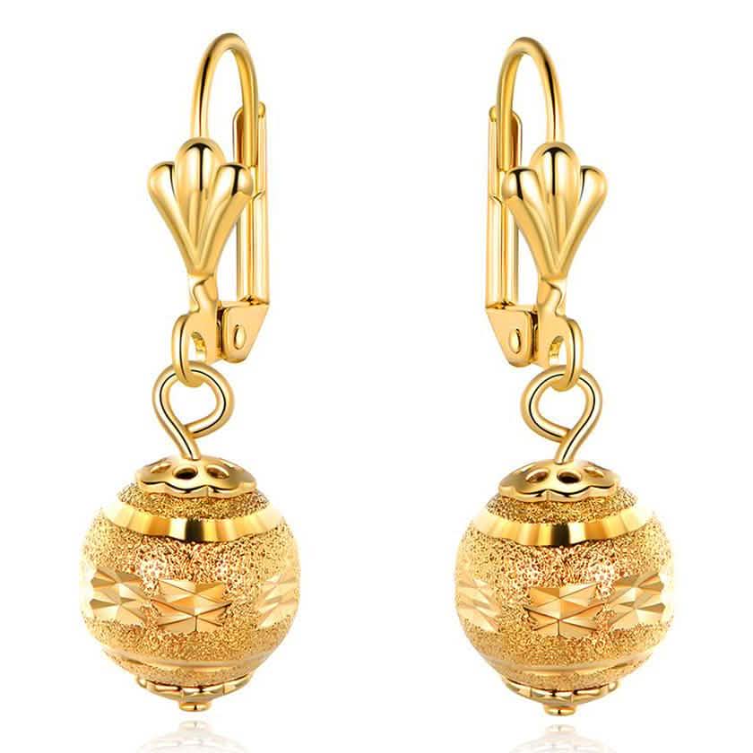 Gold Ball Drop Lever Back Earrings Earrings - DailySale