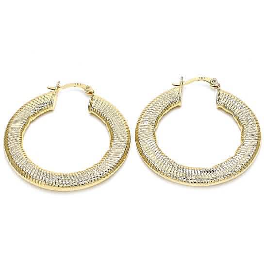 Gold Filled Flat Hoop Earrings Earrings - DailySale