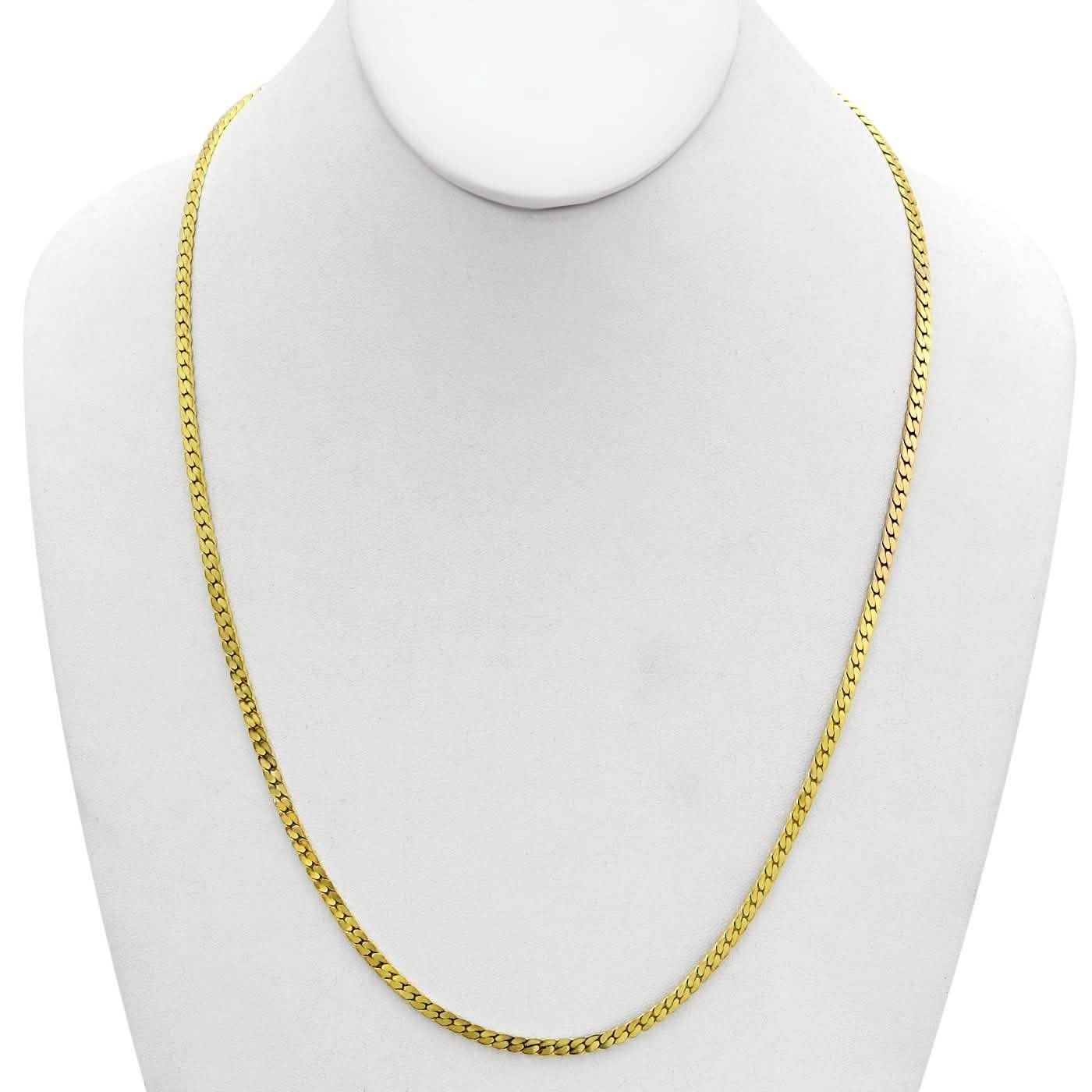 Gold Magic Herringbone Flat Chain Necklace - Size: 18" Jewelry - DailySale