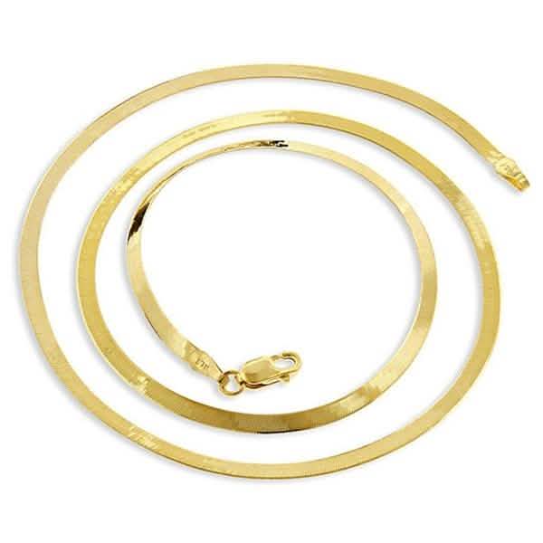 Gold Magic Herringbone Flat Chain Necklace - Size: 18" Jewelry - DailySale