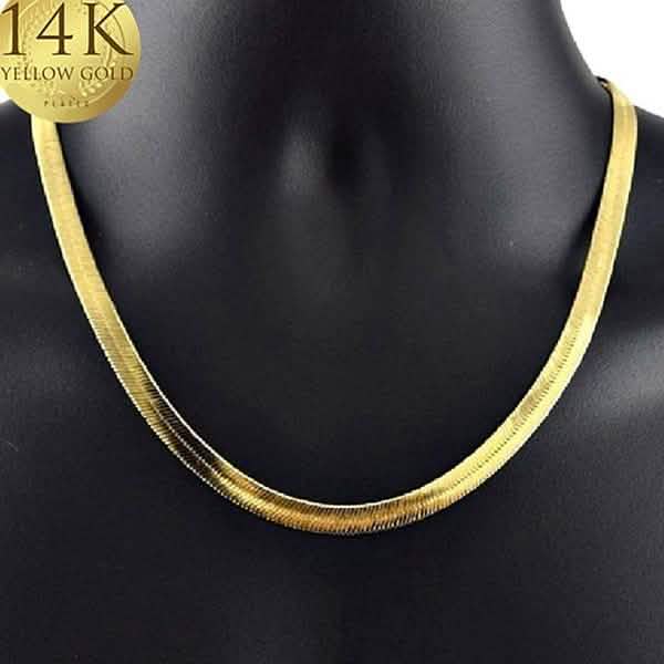 Gold Magic Herringbone Flat Chain Necklace - Size: 18" Jewelry - DailySale