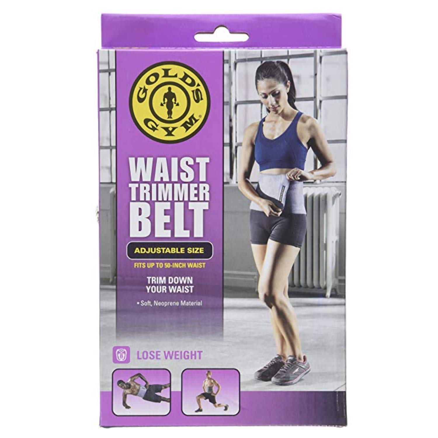 Gold's Gym Waist Trimmer Belt - Adjustable Size fits up to 50 inch