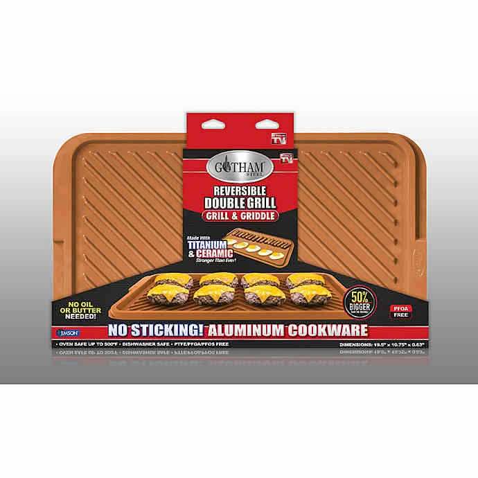 Gotham Steel Reversible Double Grill/Griddle Kitchen Essentials - DailySale