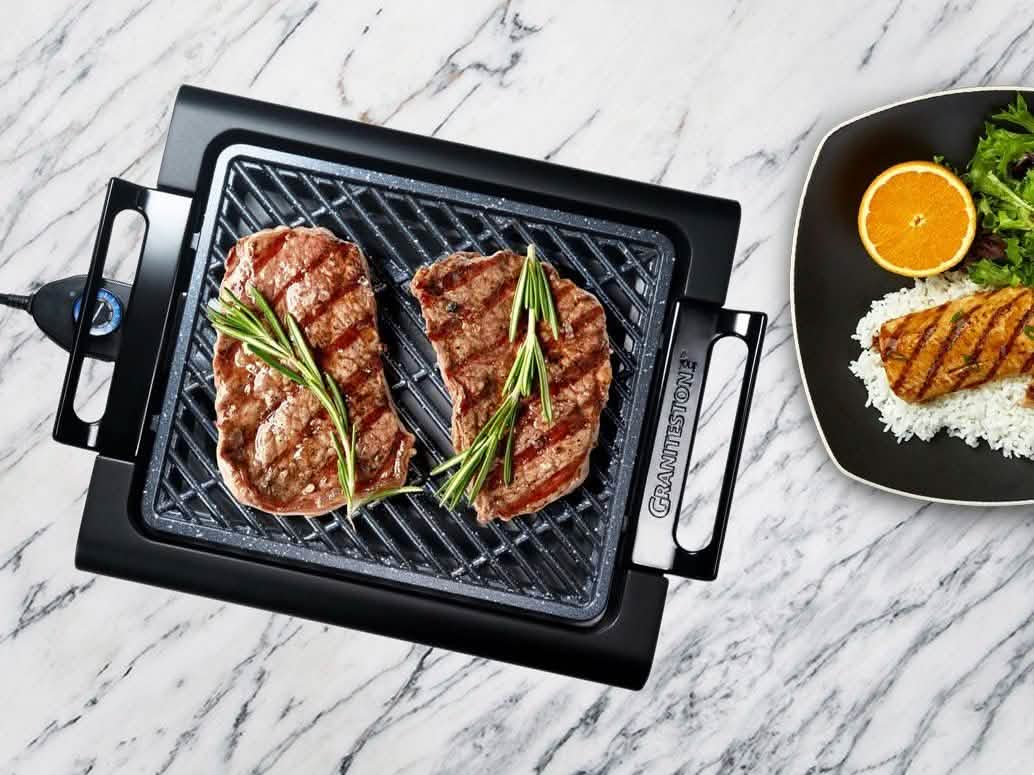 GraniteStone Diamond Non-Stick Aluminum Smokeless Indoor Electric Grill Kitchen Essentials - DailySale