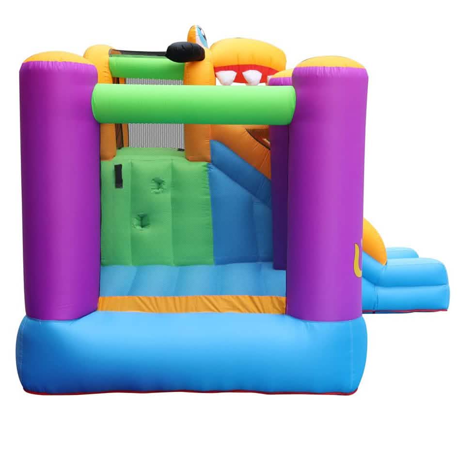 Green Dog Bouncy Castle House Slide and Jump 450W Blower Toys & Games - DailySale