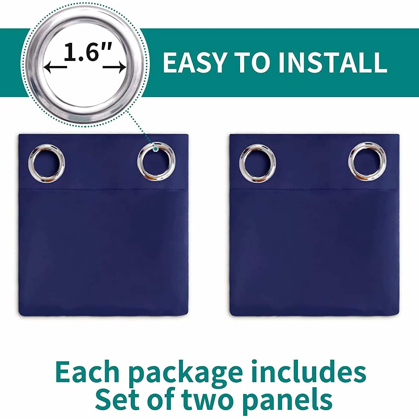 Grommet Top Room Darkening Blackout Curtain Panels Furniture & Decor - DailySale