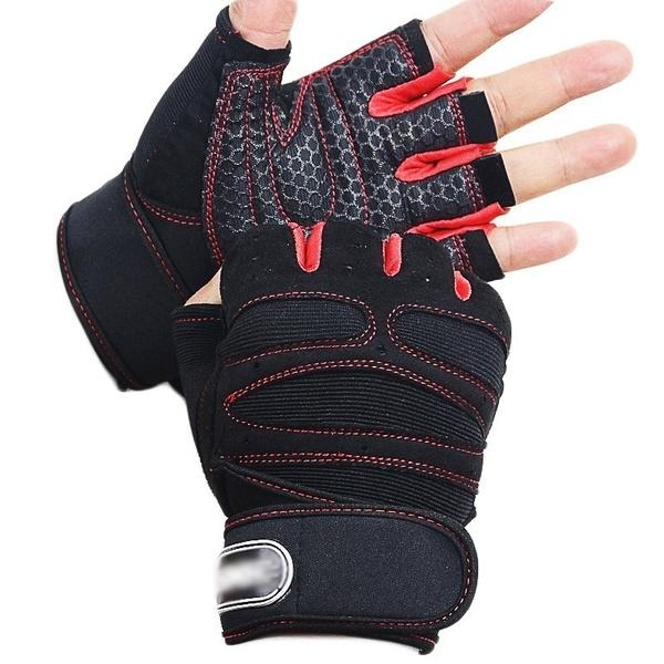 Gym Fitness Gloves Anti-Skid Weight Lifting for Sport Fitness Red M - DailySale