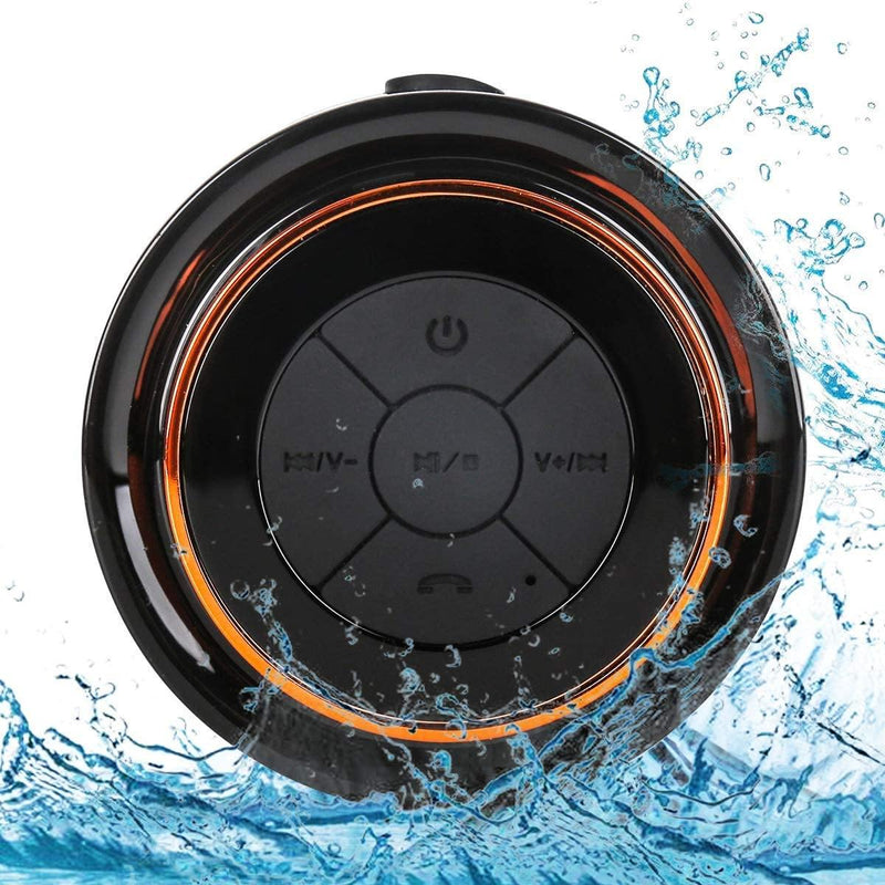 Front view of HAISSKY Portable Wireless Waterproof Speaker with FM Radio & Suction Cup