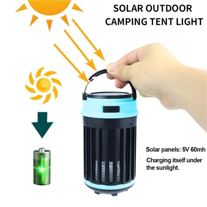 Hakol Outdoor Solar Powered LED Rechargeable Mosquito Zapper Lantern Sports & Outdoors - DailySale