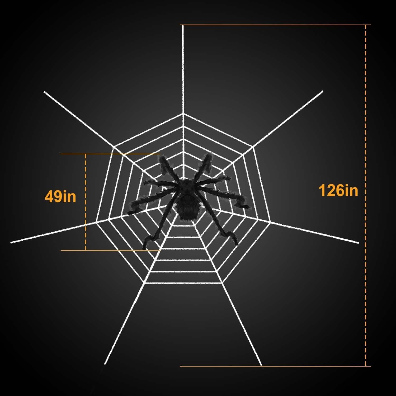 Halloween Decorations Spider 49" with 126" Tarantula Mega Spider Web Furniture & Decor - DailySale