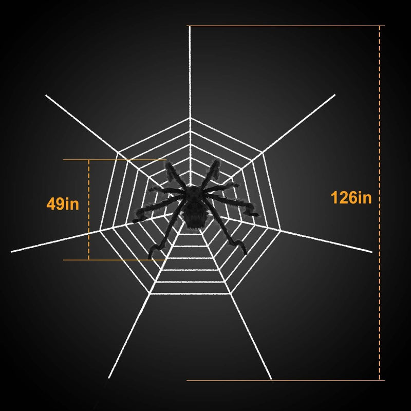 Halloween Decorations Spider 49" with 126" Tarantula Mega Spider Web Furniture & Decor - DailySale