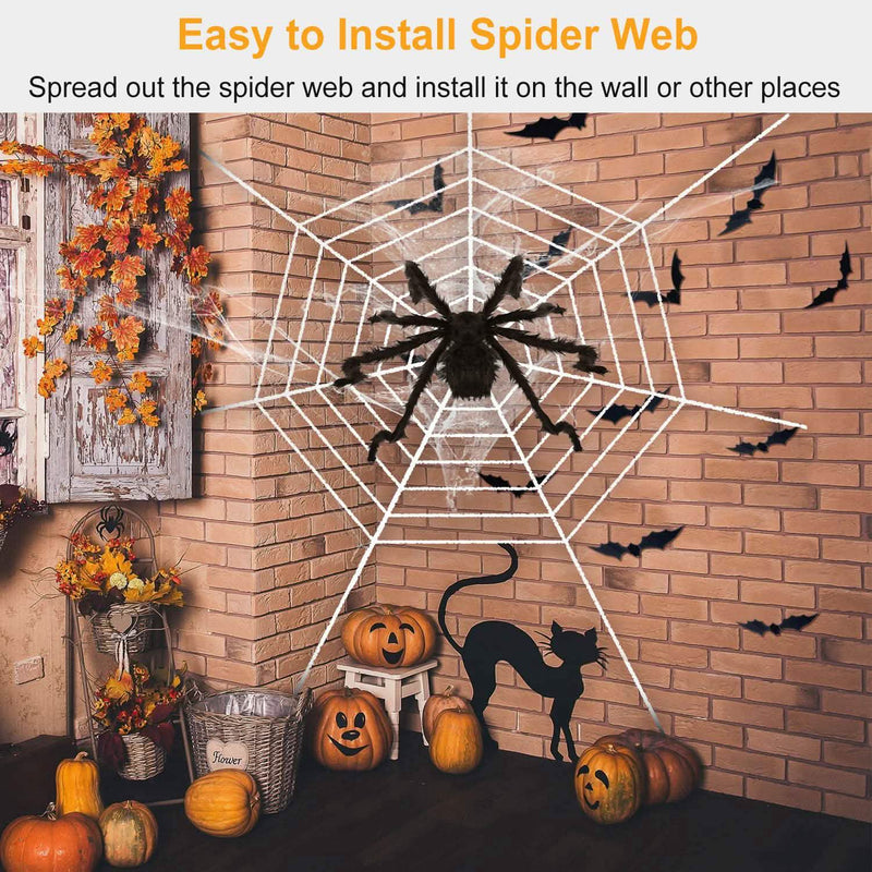 Halloween Decorations Spider 49" with 126" Tarantula Mega Spider Web Furniture & Decor - DailySale