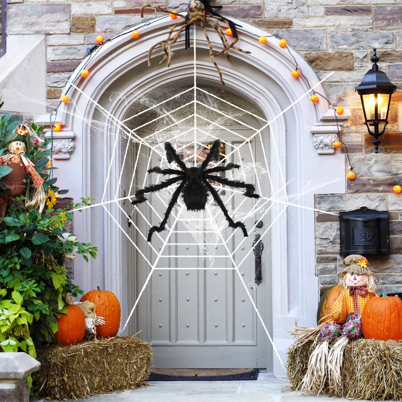 Halloween Decorations Spider 49" with 126" Tarantula Mega Spider Web Furniture & Decor - DailySale