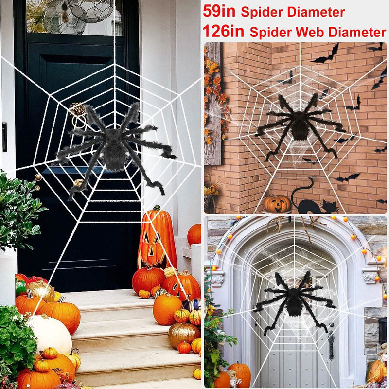 Halloween Decorations Spider Outdoor Stretch Cobweb Furniture & Decor - DailySale