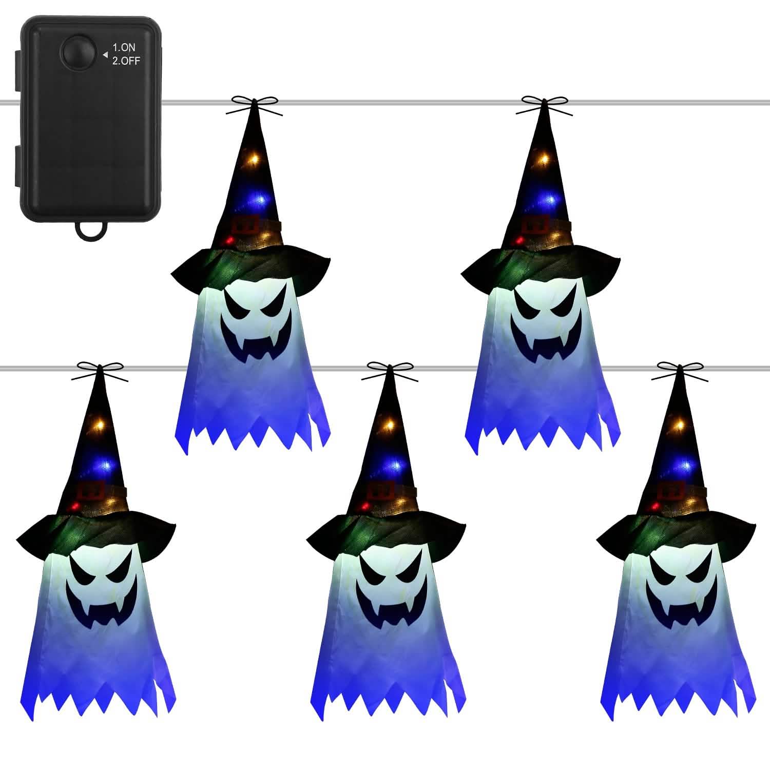 Halloween Ghost Witch Hat Hanging Light Lantern Holiday Decor & Apparel - DailySale