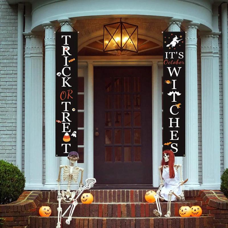 Halloween Porch Decoration October Witch Front Porch Banner Decorations Holiday Decor & Apparel - DailySale