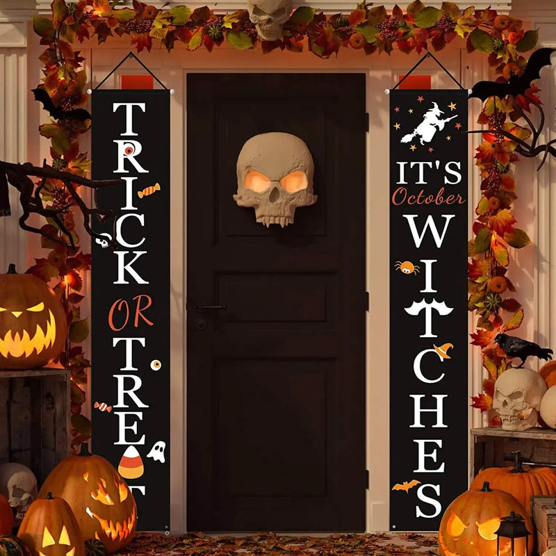 Halloween Porch Decoration October Witch Front Porch Banner Decorations Holiday Decor & Apparel - DailySale