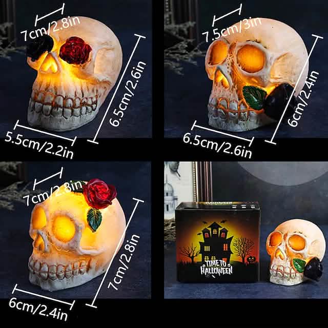 Halloween Resin Skull LED Night Light Decorative Light Holiday Decor & Apparel - DailySale