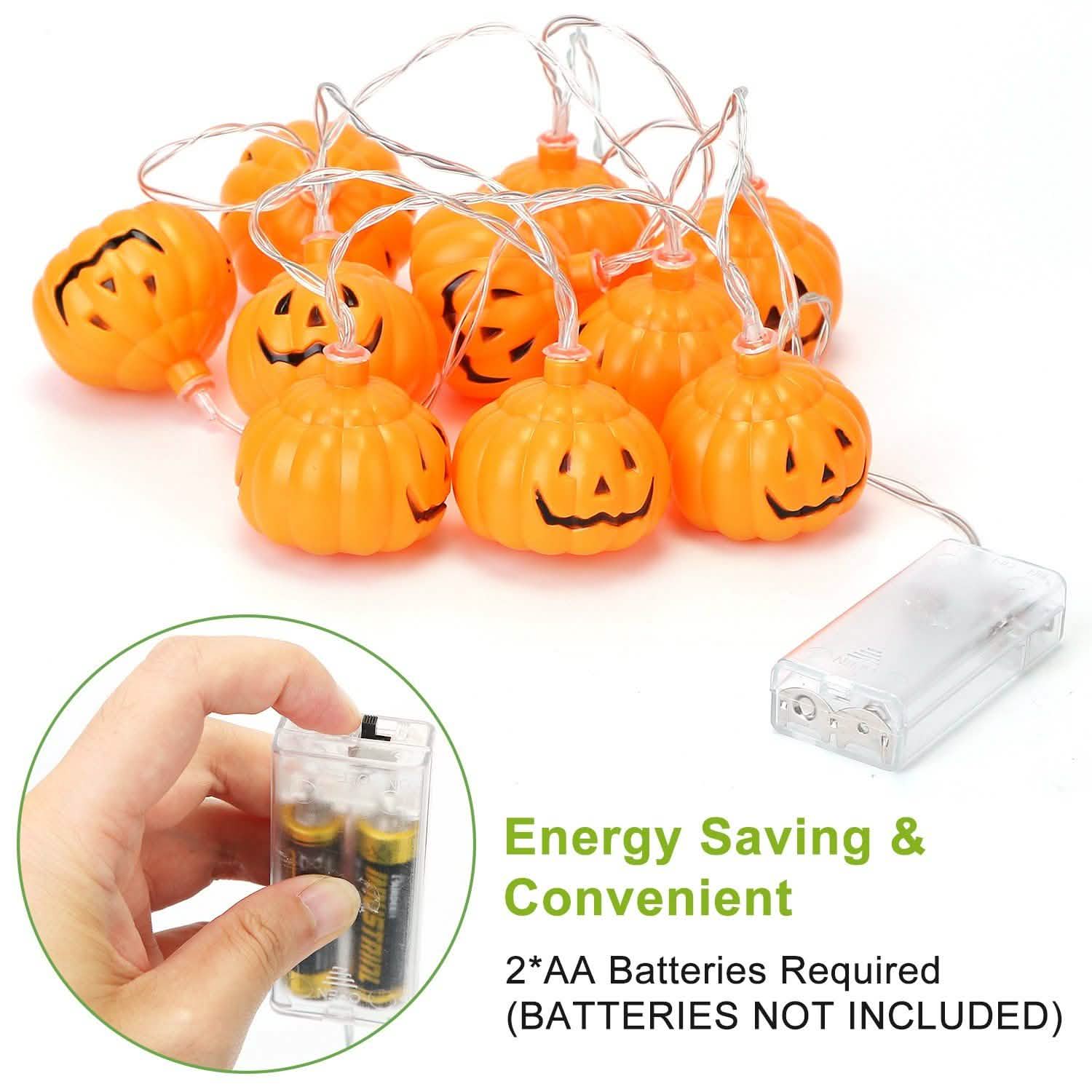 Halloween String Light Pumpkin LED Lamps Battery Powered Indoor Lighting - DailySale