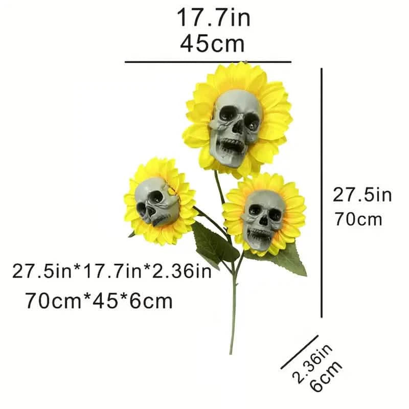 Halloween Sunflower Skull Head Garden Decoration Holiday Decor & Apparel - DailySale