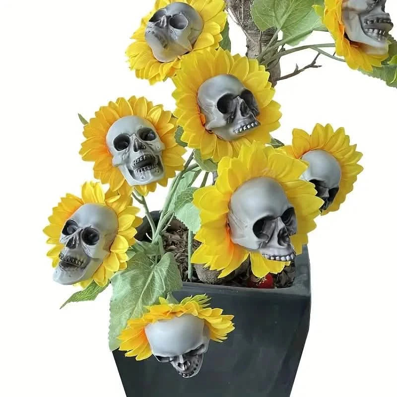 Halloween Sunflower Skull Head Garden Decoration Holiday Decor & Apparel - DailySale