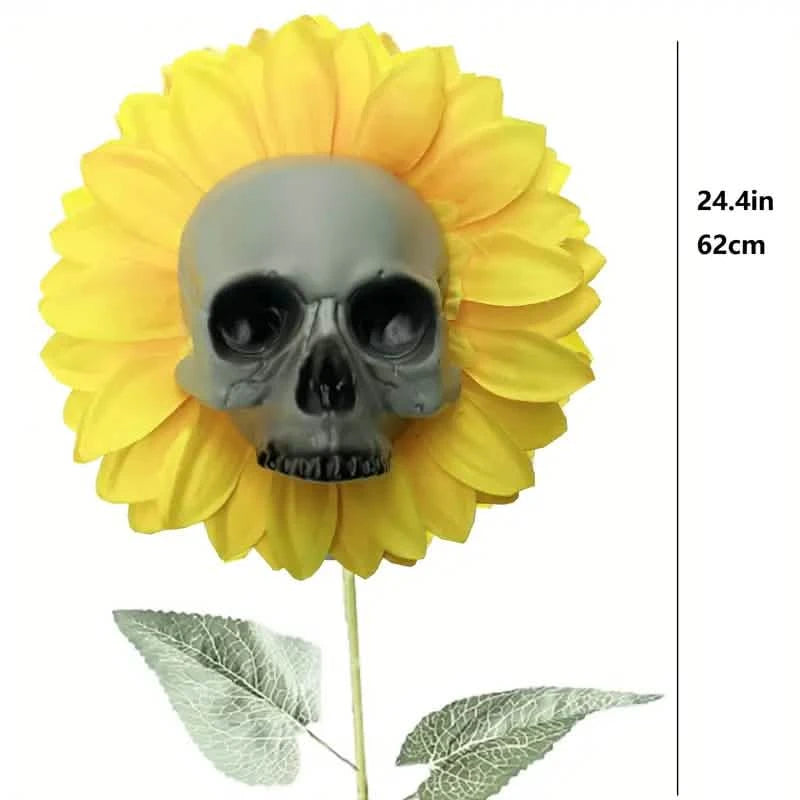 Halloween Sunflower Skull Head Garden Decoration Holiday Decor & Apparel - DailySale