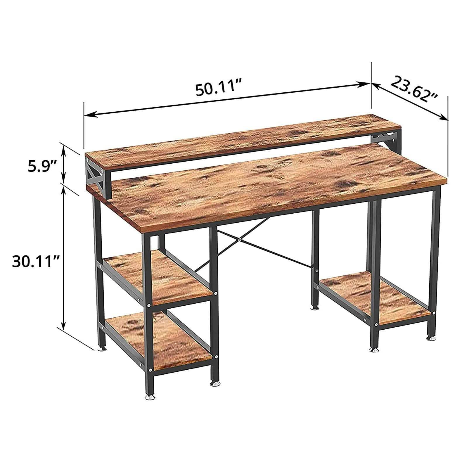 Halter 50-Inch Modern Office Desk with Storage Computer Accessories - DailySale