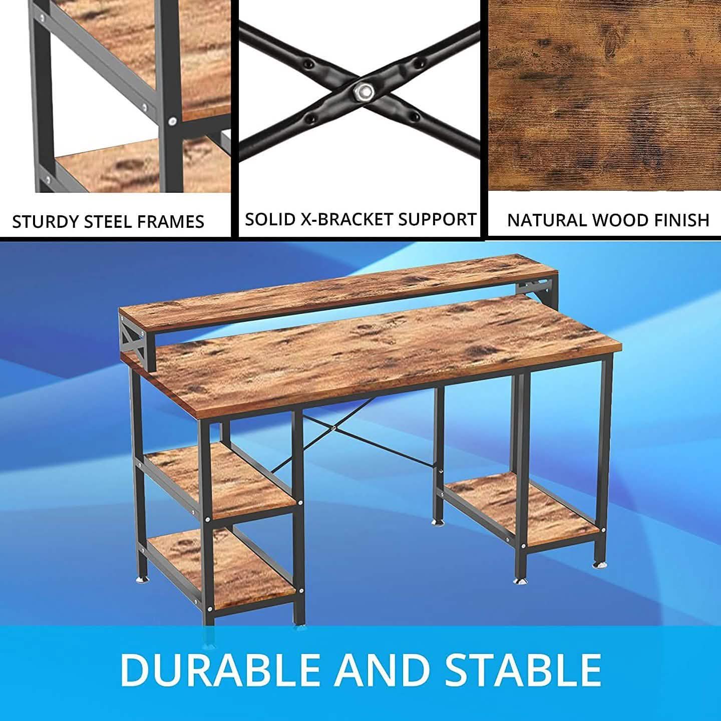 Halter 50-Inch Modern Office Desk with Storage Computer Accessories - DailySale