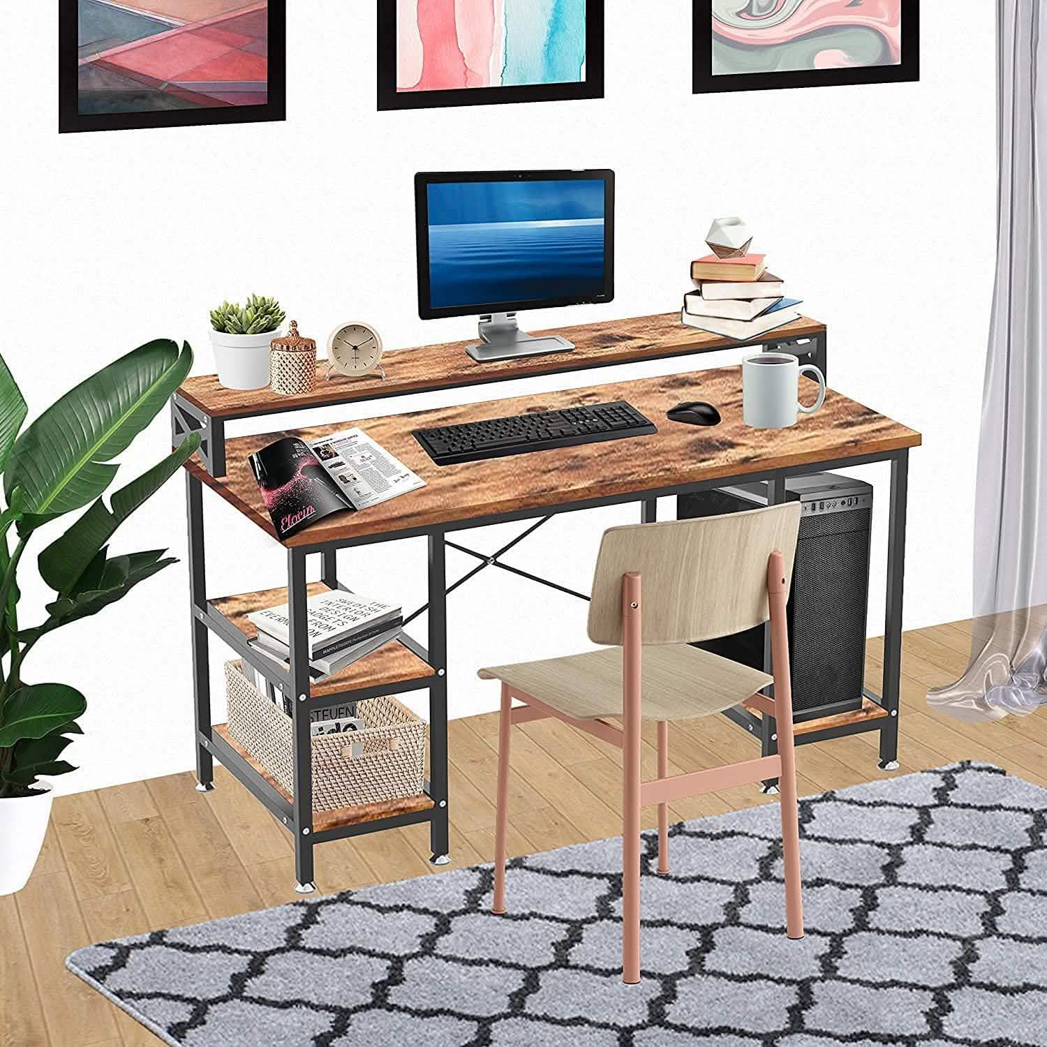 Halter 50-Inch Modern Office Desk with Storage Computer Accessories - DailySale