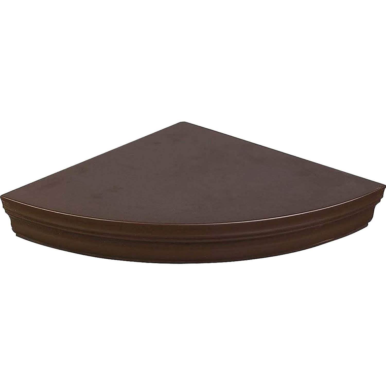Halter Corner Floating Shelf – Space Saving Round Design with No Visible Support Closet & Storage Brown - DailySale