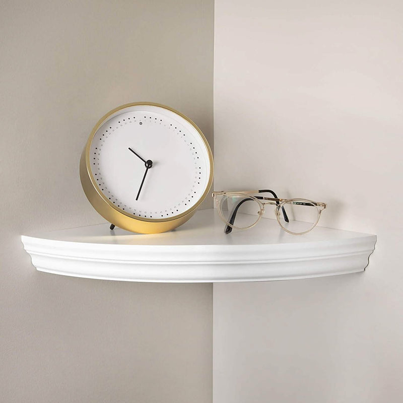 Halter Corner Floating Shelf – Space Saving Round Design with No Visible Support Closet & Storage - DailySale