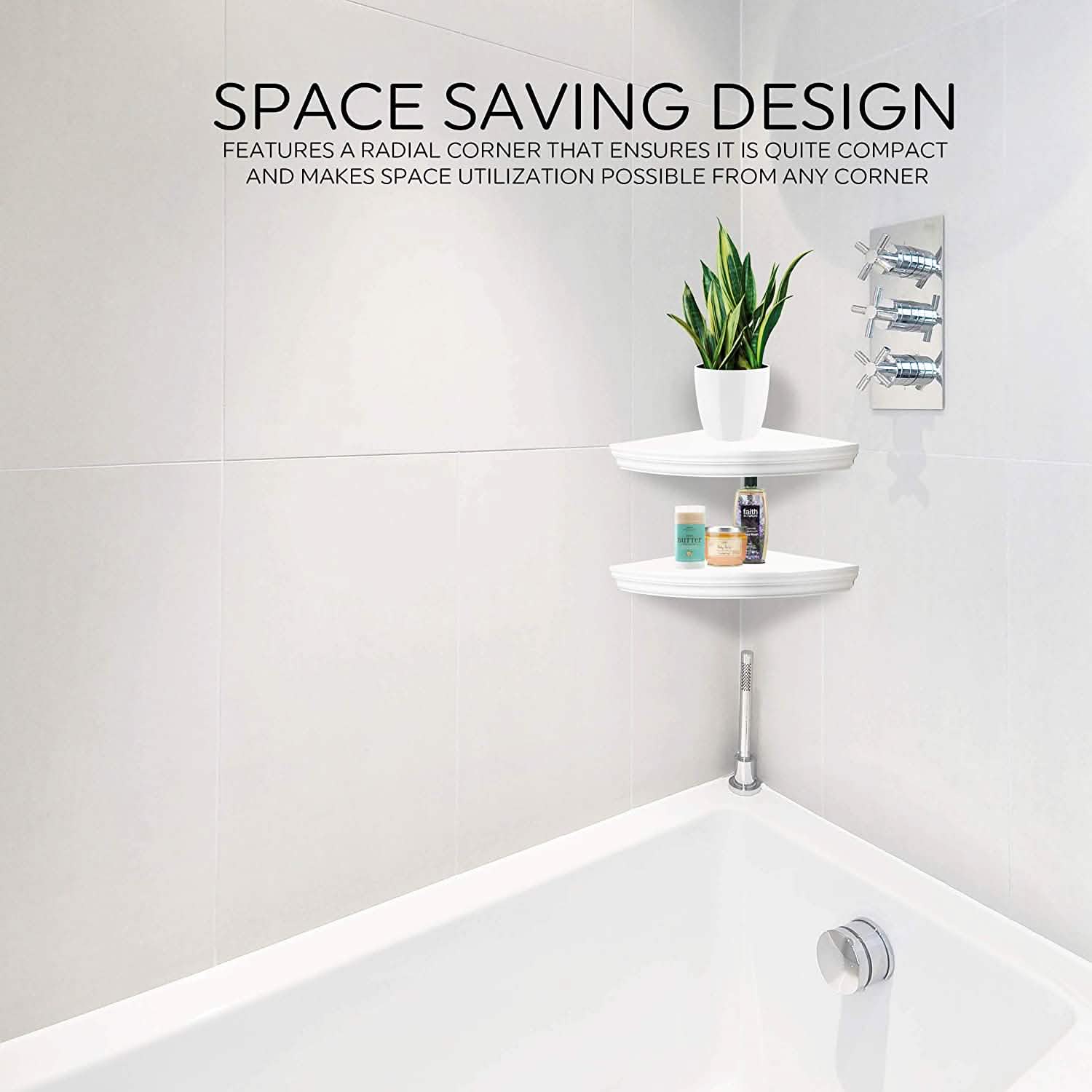Halter Corner Floating Shelf – Space Saving Round Design with No Visible Support Closet & Storage - DailySale
