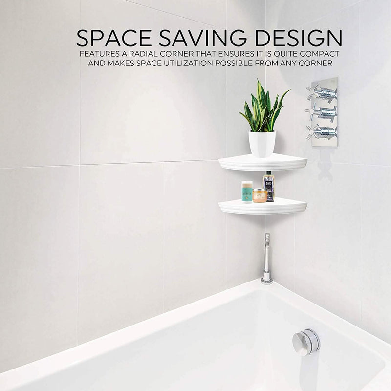 Halter Corner Floating Shelf – Space Saving Round Design with No Visible Support Closet & Storage - DailySale