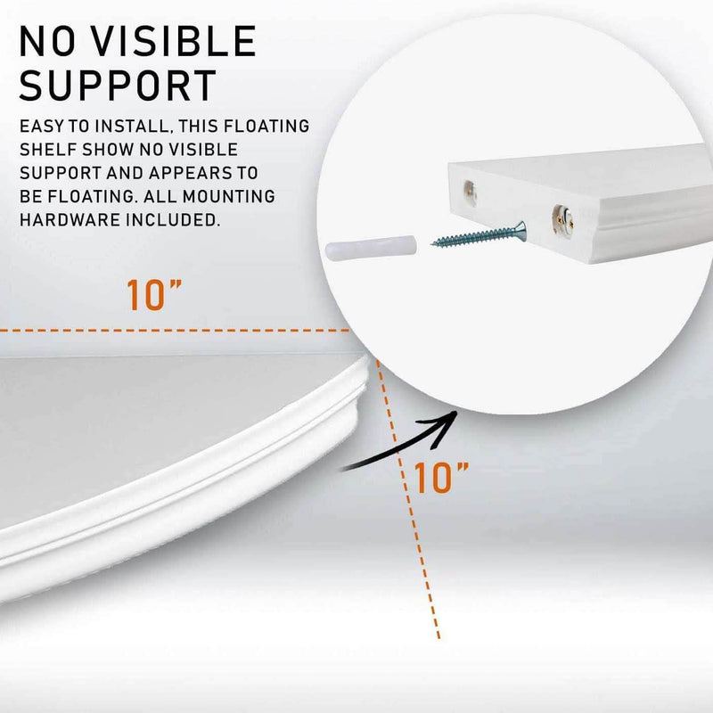 Halter Corner Floating Shelf – Space Saving Round Design with No Visible Support Closet & Storage - DailySale