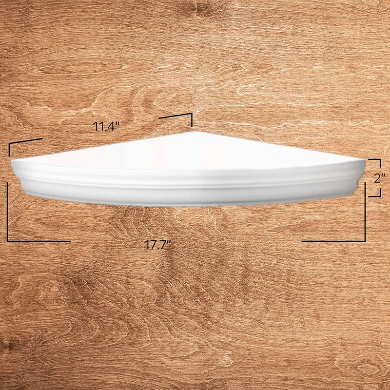 Halter Corner Floating Shelf – Space Saving Round Design with No Visible Support Closet & Storage - DailySale