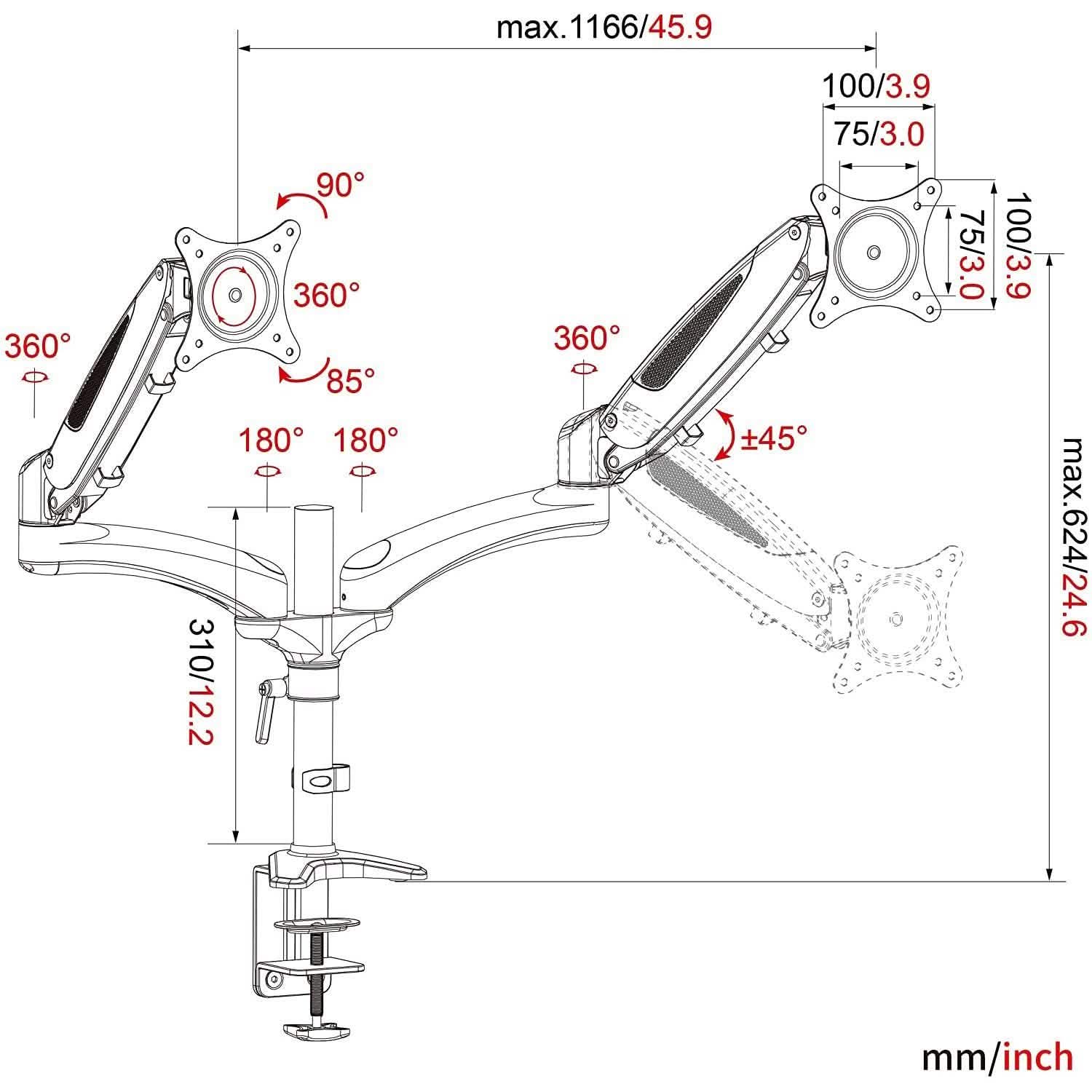 Halter Dual LCD Adjustable Monitor Stand Computer Accessories - DailySale