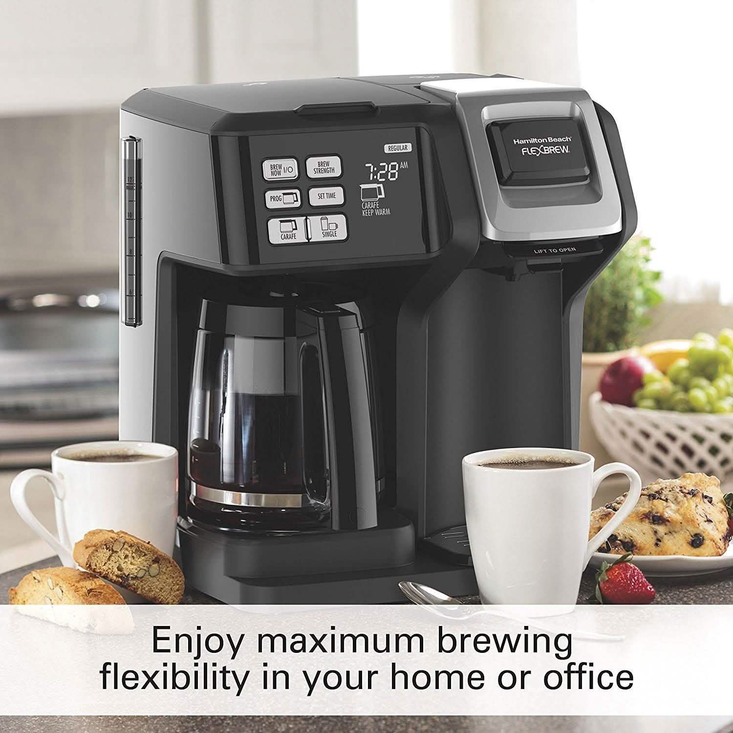 Hamilton Beach 49976 FlexBrew 2-Way Brewer Programmable Coffee Maker Kitchen Essentials - DailySale
