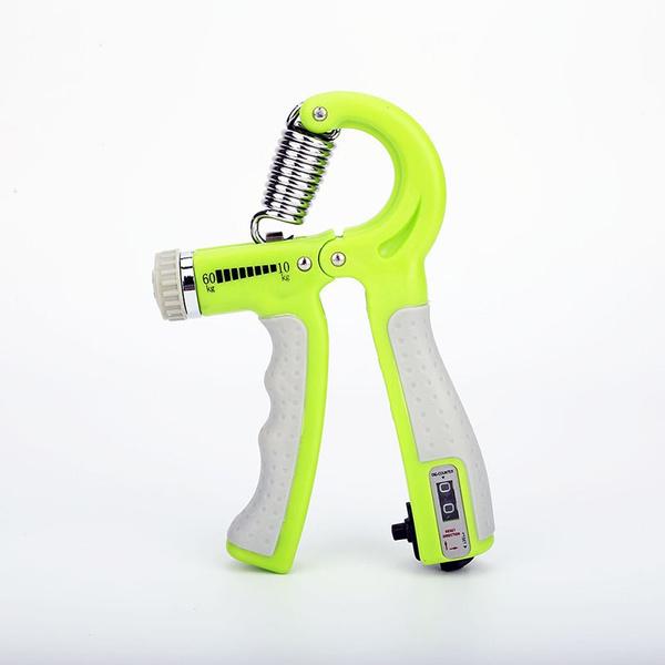Hand Grip Trainer Gripper Strengthener shown in green against a white background