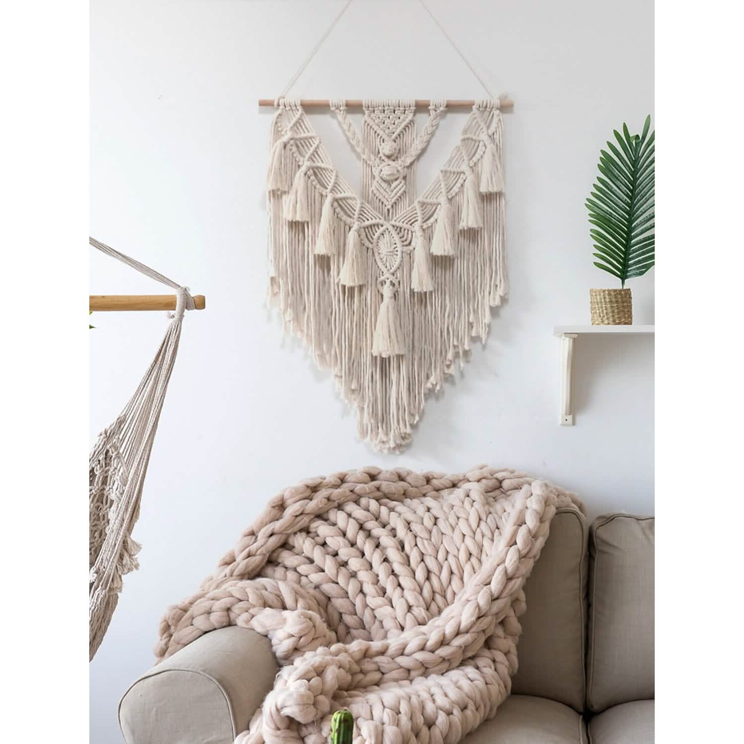 Hand Woven Lace Wall Hanging Bohemian Boho Art Decor Furniture & Decor - DailySale
