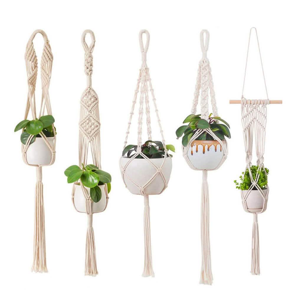 Hand Woven Macrame Tapestry Plant Hanger Holder Furniture & Decor - DailySale