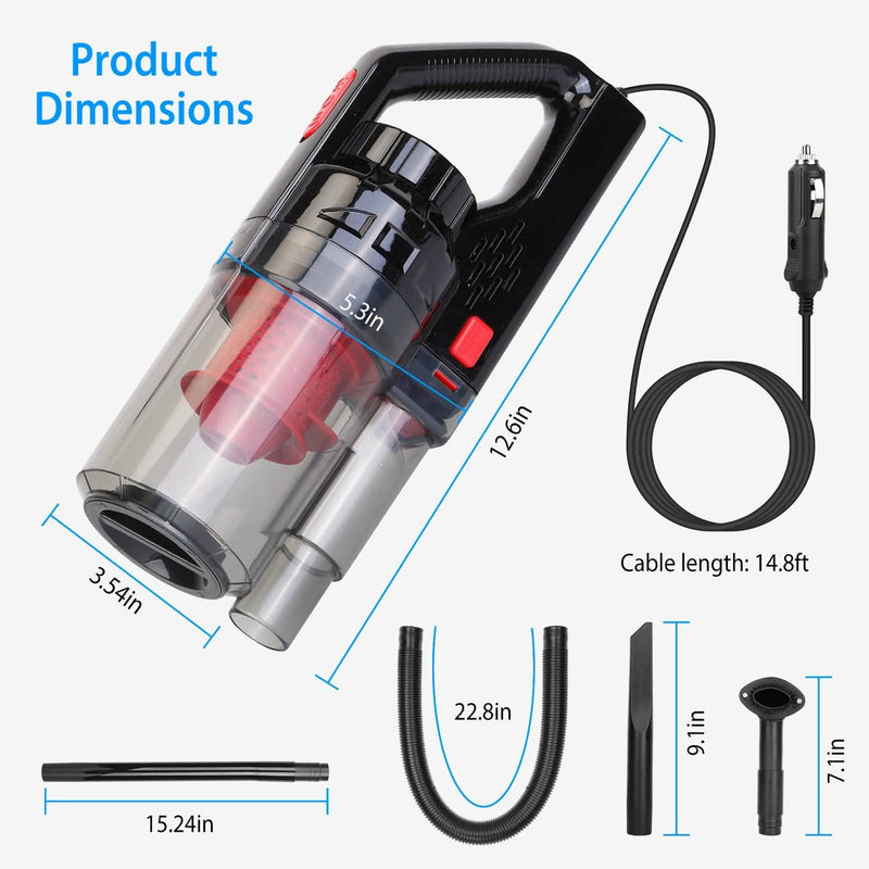 Handheld Car Vacuum Cleaner with Accessory Kit Automotive - DailySale
