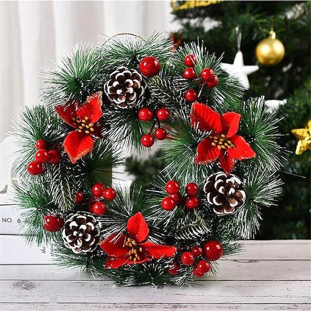 Handmade Christmas Decorative Wreaths Holiday Decor & Apparel Type 4 - DailySale