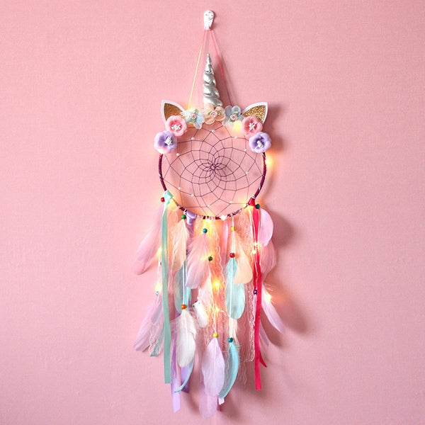 Handmade Feather Dream Catcher Wall Hanging Decoration Furniture & Decor With Light Purple - DailySale