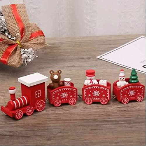 Happy Trees Wooden Christmas Train with Snowman Holiday Decor & Apparel - DailySale