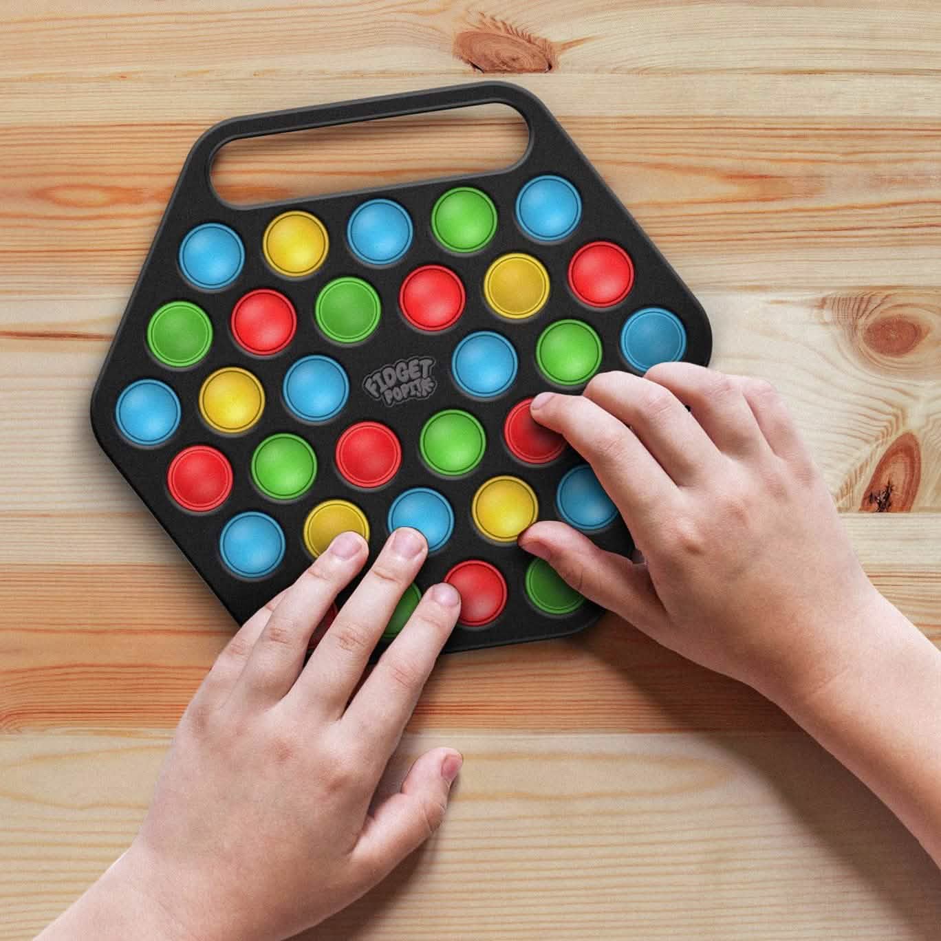 Hard Shell Pop it Fidget Toy Board with Carrying Handle for Adults & Kids Toys & Games - DailySale