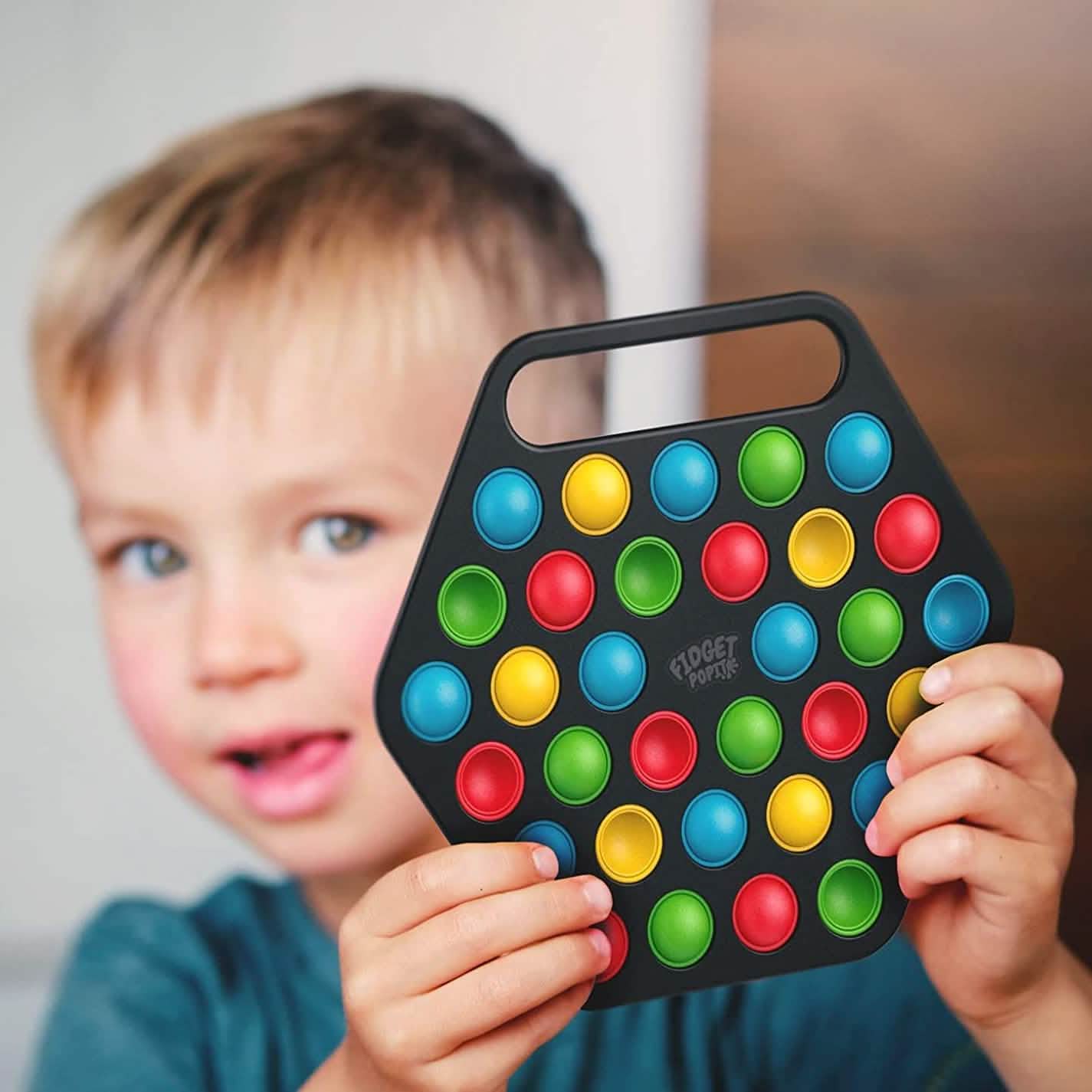 Hard Shell Pop it Fidget Toy Board with Carrying Handle for Adults & Kids Toys & Games - DailySale